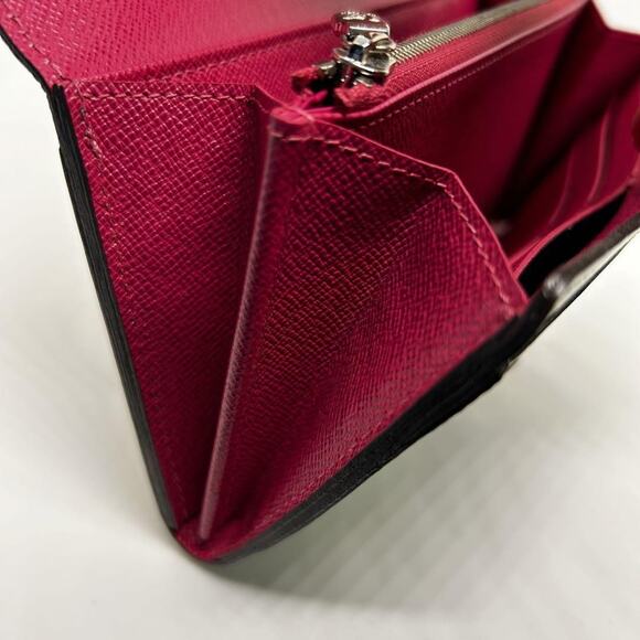 LOUIS VUITTON Portefeuille Sarah Tribal Mask Purse wallet M60792 Epi Pivoine LV - Picture 7 of 10